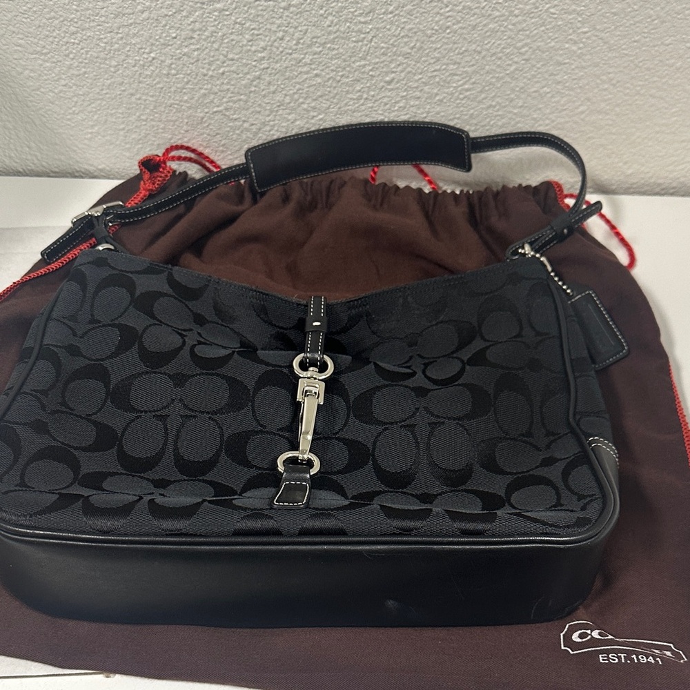Coach Black and Red Signature Shoulder Bag